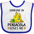 thumbnail image 3 of Inktastic Someone in Pensacola Loves Me Beach Vacation Boys or Girls Baby Bib, 3 of 4