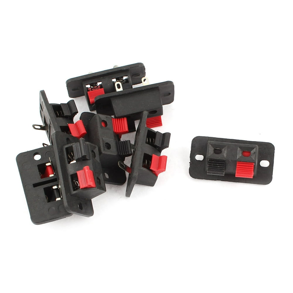 8 Pcs Speaker Box Terminal Binding Post Rectangle Cup Spring Clip 2Way Couplers