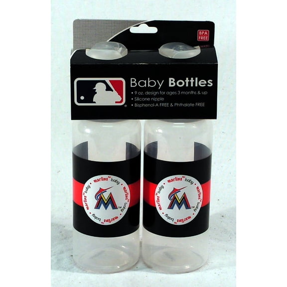 Miami Baseball Marlin's Baby Infant Bottle - Set of 2 Bottles