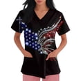 thumbnail image 3 of AHMOMEI Women's 250th Anniversary Print Shirt Scrub Tops Patriotic Nurse Uniform with Pocket S-5XL Plus Size Scrub Top Women, 3 of 4