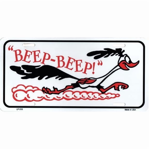 Beep Beep Roadrunner Metal License Plate