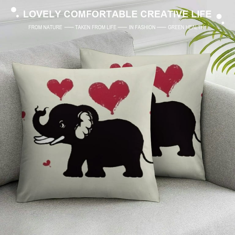 COMIO Elephants Decorative Throw Pillow Case,Cute Baby Elephant