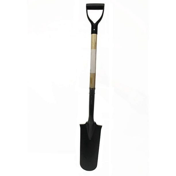 Super Duty Spade Shovel Long Wood Handle Transplanting with Cushioned D  Grip Gardening Digging Weeding Tool Camping
