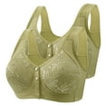 thumbnail image 2 of Summer Akafmk Plus Size Womens Bras,Front Closure Bras for Women,2PC Woman's Embroidery Thin Style Ventilate Large Size Bra Without Steel Rim Green M, 2 of 5