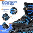 thumbnail image 5 of 2PM SPORTS Vinal Girls Adjustable Inline Skates with Light up Wheels Beginner Skates Fun Illuminating Roller Skates for Kids Boys and Ladies - Blue Medium(1Y-4Y US), 5 of 7