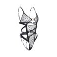 thumbnail image 4 of TRKIYQC Mameluco de Ropa de Dormir Sexy para Mujer, Color sólido Transparente Sin Mangas Sin Espalda Vendaje con Volantes Triángulo Body TRKIYQC moda, 4 of 7