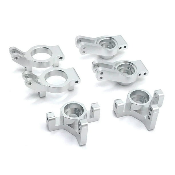 Copas de dirección del automóvil Copa de montura de metal C Kit de rueda de rueda de rueda Reemplazo para WLTOYS 12401 12402 12403 12404 Silver 44573 RC Inevent FN010141-05
