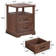 thumbnail image 5 of Hommpa Farmhouse End Tables for Living Room, Nightstand with Charging Station, Rustic Sofa Side Table with 2 Drawers and Storage Shelf, Bedside Cabinet for Bedroom, Brown, 5 of 10