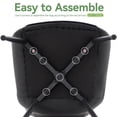 thumbnail image 6 of Dining Chairs Set of 2, PU Leather Armless Kitchen Chairs with Backrest, Thick Cushions, Sturdy Metal Legs, Modern Upholstered Dining Room Chairs (Black), 6 of 15