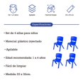 thumbnail image 5 of Silla plastico pequeno SET X 4 ZGS-834-P (x4) azul Lumax ZGS-834-P-VE (x4), 5 of 5