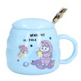 thumbnail image 1 of 450ml Ceramic Coffee Cup Cute Tea Mug with Lid Spoon for Office Home Holiday GiftsSpace Pattern, 1 of 6