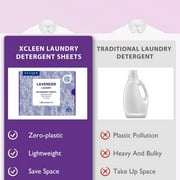 Xcleen Laundry Detergent Sheets Lavender Scent, Plastic Free Travel Laundry Strip, 120 Loads