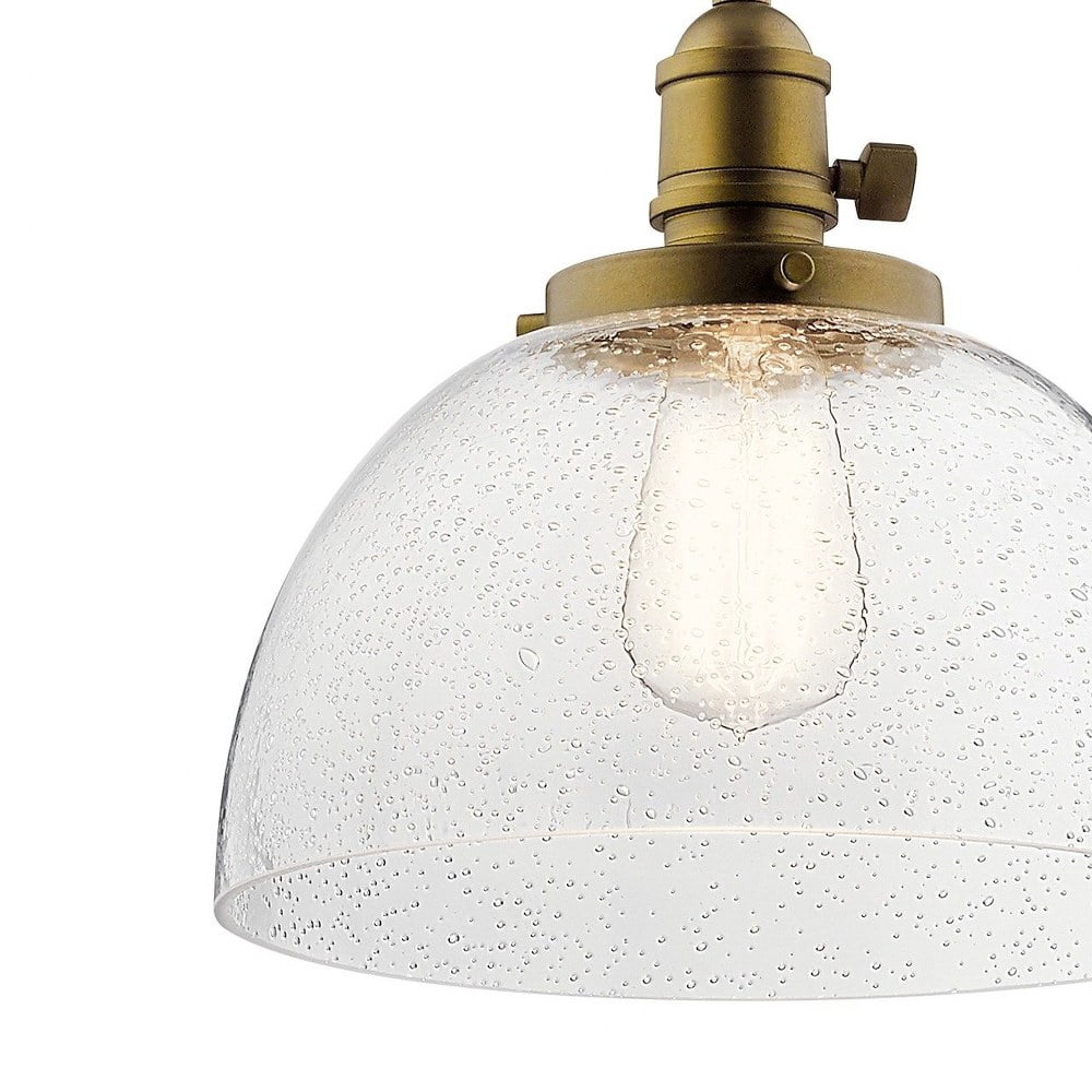 1 Light Farmhouse Vintage Mini Pendant Light Fixture with Clear Seeded Glass-Olde Bronze Finish Bailey Street Home 147-Bel-2013861