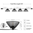 thumbnail image 3 of SAFAVIEH Junia 10-Light G40 Black Metal Outdoor String Light with Black Shade, 3 of 7