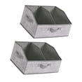 thumbnail image 3 of 2 contenedores de almacenamiento plegables, organizador de armario con asa, cesta de almacenamiento dividida, portátil y duradera para estantes y Gris, 3 of 8