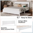thumbnail image 6 of Sesslife King Size Bed Frame with Headboard & Footboard, Wood Platform Bed with Built-in LED Lights, Charging Station, Modern Farmhouse King Bed Frame with Slats, No Box Spring Needed, White, 6 of 11