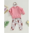 thumbnail image 3 of Liacowi Baby Girl Fall Outfits Ruffle Long Sleeve Sweatshirt + Cow Print Pants + Headband Set Toddler Clothes, 3 of 8