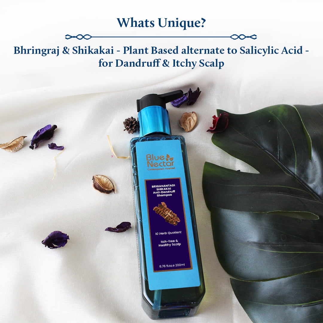 Blue Nectar Briganantadi Shikakai Anti-Dandruff Shampoo - 200 ml