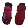 thumbnail image 1 of Advancent 3 pares de manoplas para niños, invierno, impermeables, cálidos, accesorios fáciles de combinar, cómodos dibujos animados impresos Suministros térmicos rojo S, 1 of 6