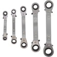 thumbnail image 1 of Reversible Ratcheting Wrench Set, Heat Treated Chrome Vanadium Steel For General Repairs, Double Box End Tools With Quick Reverse Action In Confined Spaces, 5-Piece, 1 of 5