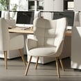 thumbnail image 5 of Homy Casa Desk Chair, High Wingback Comfortable Home Office   Reception Seating, Beige, 5 of 9