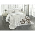 thumbnail image 5 of Ambesonne Vintage Quilted Bedspread Set 3 Pcs, Priate Skull Compass, King Size, Brown Pearl Grey, 5 of 5