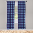 thumbnail image 3 of Ambesonne Plaid Curtains, Contemporary Diagonal Tartan, Pair of 28"x63", Seafoam Dark Indigo, 3 of 5