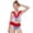 Red, variant on Little & Big Girls Butterfly Ruffles Two Pieces Crop Bikini Set Swimsuit Flounce Swimwear