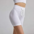 thumbnail image 6 of REALiKUN Women's Biker Shorts with Hidden Scrunch, High Waisted Butt Lifting Gym Workout Yoga Running Shorts White L, 6 of 6
