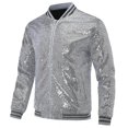 thumbnail image 2 of Allthemen Mens Sequins Casual Zipper Party Bomber Jacket, 2 of 4