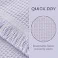 thumbnail image 3 of REGALWOVEN 3 Pack 100% Cotton Waffle Weave Cleaning Cloths, Fringed Edge Dish Towels Light Grey 14" x 14", 3 of 6