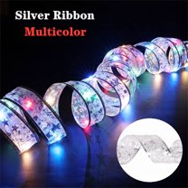 2026 CISIL & Christmas Tree Decorations String Lights 1M 10 LED Lights Copper Wire Ribbon Bows Lights for Party Weddings Holiday Christmas Tree Decorations (Multicolor)