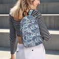 thumbnail image 5 of Disketp Paisley Floral Branches print Canvas Backpack Lightweight Travel Daypack Student Rucksack Laptop Backpack-Medium, 5 of 5
