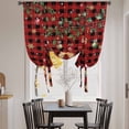 thumbnail image 3 of Gingerbread Christmas Tie Up Curtains for Windows, Balloon Window Shades, Xmas Balls Branches Red Buffalo Plaid Kitchen Window Treatments Roll Up Curtain for Basement/Nursery 52"x45", 3 of 8
