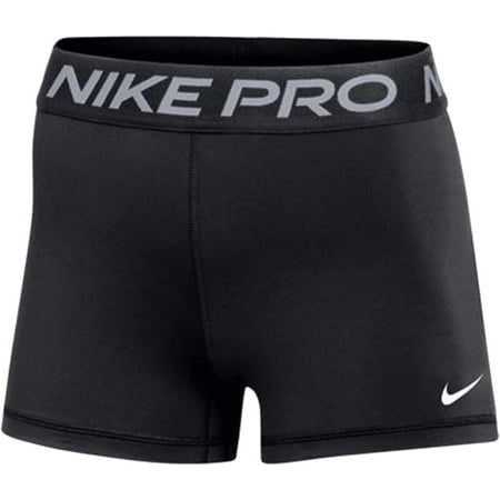 Nike Women's Pro 365 3" Shorts DH4863 010 Black/White/Grey Size Large