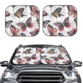 thumbnail image 2 of Kll Vintage Butterflies Windshield Sun Shade 2-Piece Foldable Car Front Window Sunshade For Most Sedans Suv Truck - Auto Sun Blocker Visor Protector Blocks Max Uv Rays - Small, 2 of 7