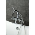 thumbnail image 2 of Kingston Brass AE8101RKX Webb Three-Handle 2-Hole Deck-Mount Clawfoot Tub Faucet with Knurled Handle and Hand Shower in Polished Chrome, 2 of 8