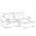 thumbnail image 2 of 2 Seater Deep Seat Sofa with Ottoman for Living Room, Loveseat Sofa Couch with Fluffy Armrest Pillows and Backrest,2 Seater Upholstered Velvet Cloud Couch with Storage Under Each Seat,Blue, 2 of 7
