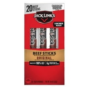 Jack Link,S Beef Sticks, Original  Protein Snack, Meat Stick With 6G Of Protein, Made With 100% Beef, No Added Msg**  0.92 Oz. (20 Count)
