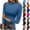 03# Blue, variant on Women's Mock Turtleneck Slim Fit Top Three-Quarter Sleeve Lightweight Stretchy Pullover Basic Casual Tops for Work to Weekend，Dark Gray M