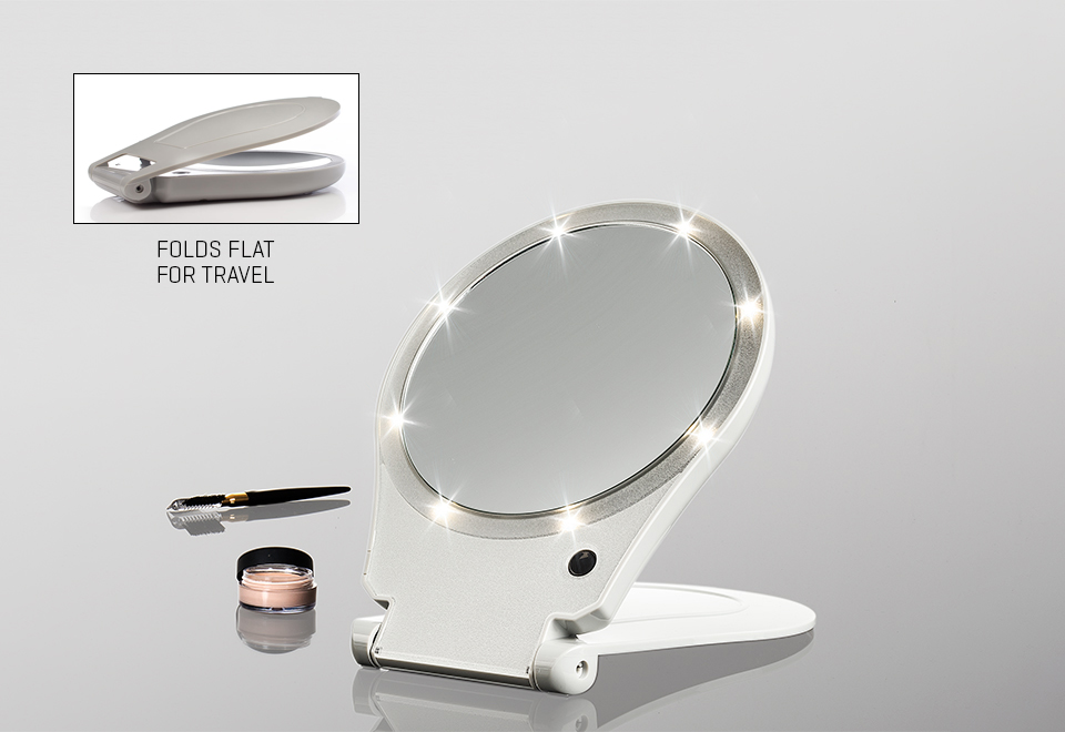 SHATTERPROOF Fold-Out Travel Mirror Full-length Multifunctional by Magic Mirror Mini medium Black & Gold SHATTERPROOF Fold-Out Travel Mirror Full-length Multifunctional by Magic Mirror Mini medium Black & Gold