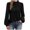 #0002-Black, variant on TaTaai Womens Tops Long Sleeve Mock Neck Pleated Front Puff Sleeve Blouse Casual Comfy Soft Flowy for Daily Home