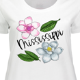 thumbnail image 4 of Inktastic Mississippi Magnolia Flowers and Leaves Women's Plus Size T-Shirt, 4 of 5
