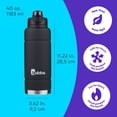 thumbnail image 2 of bubba Trailblazer Stainless Steel Water Bottle with Push Button Lid, 40 oz (1.18 L), Vacuum-Insulated, Rubberized Licorice, 2 of 7
