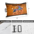 thumbnail image 6 of 1 Pack Outdoor Waterproof Throw Pillows for Head,Halloween Theme Pumpkins Ghost Witch Hats Cushion Cases with Insert&Straps Neck Pillows for Patio Recliner Chair,Orange, 6 of 9