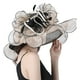 thumbnail image 5 of SAYOO Sombrero de mujer elegante tela de malla plegada con flores adornadas con cornisa ancha SAYOO  moda, 5 of 6