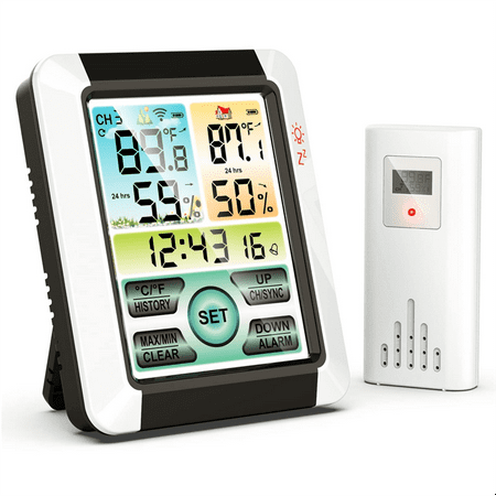 

LCD Electronic Digital Temperature Humidity Meter Thermometer Hygrometer Waterproof Indoor Outdoor Clock