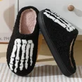 thumbnail image 3 of Halloween Home Slipper Women Plush Indoor Floor Non Slip Men Male House Shoes Fuzzy Winter Warm skull cartoon Female Plaid Gift, 3 of 6