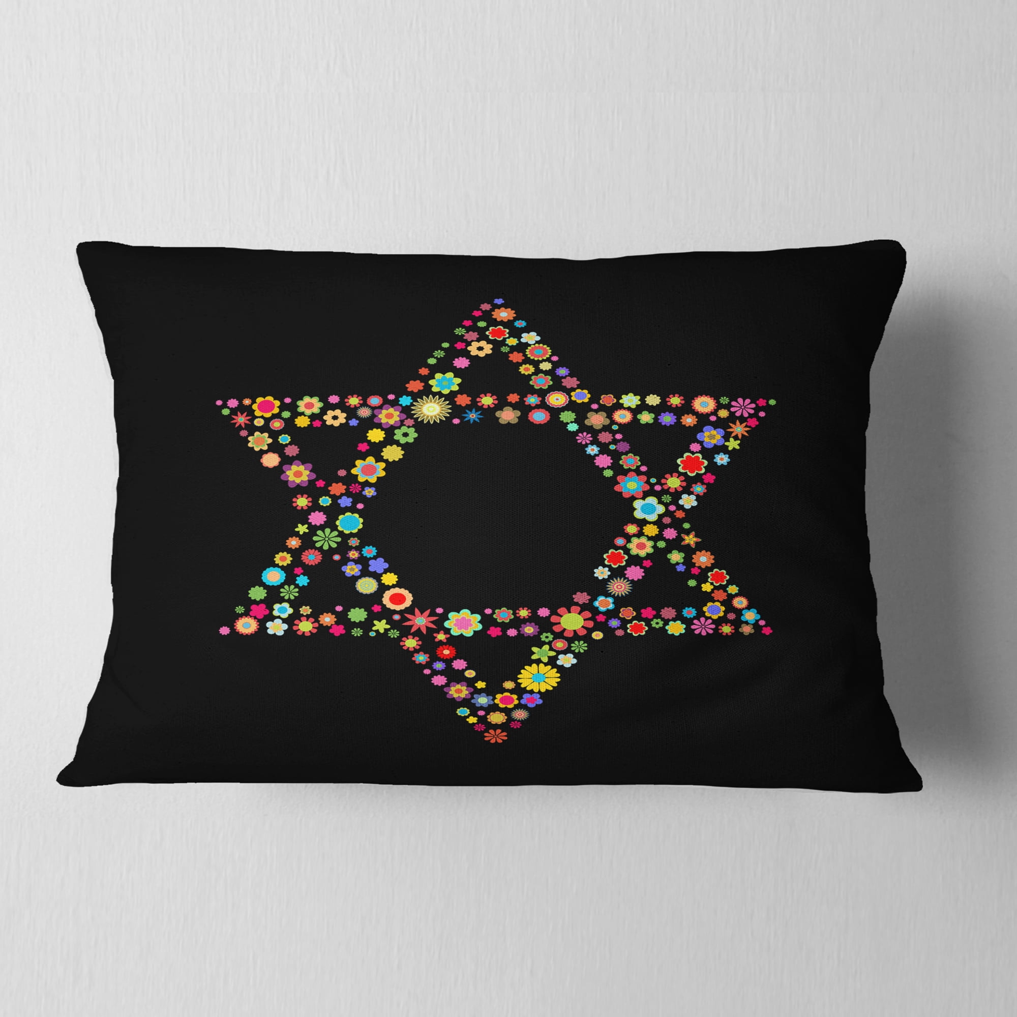 Designart Star of David Shape - Abstract Throw Pillow - 12x20