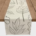 thumbnail image 3 of Creative Products White Leaf Pattern 16 x 72 Cotton Twill Table Runner, 3 of 3